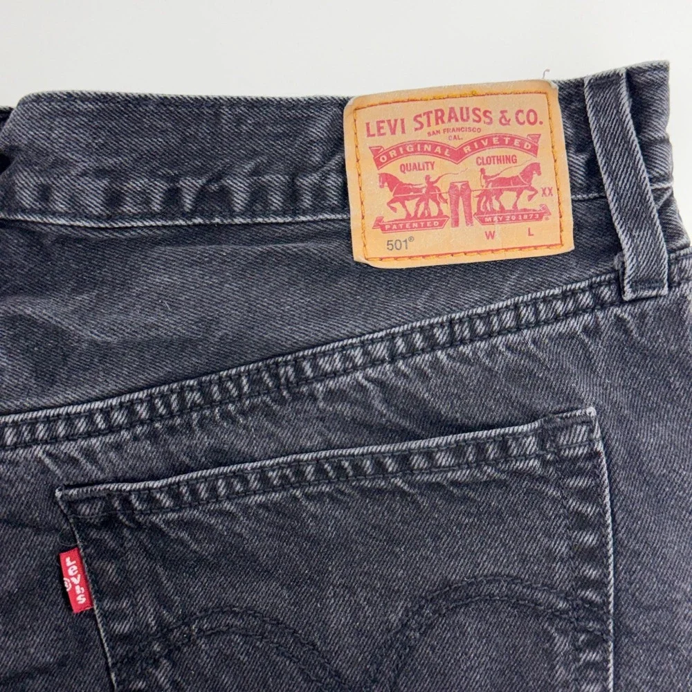 Levi's 501 Original Women's Denim Shorts W33 Black High Rise Cutoff 56327-0112